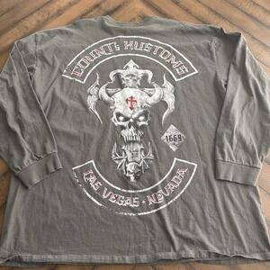 Counts Kustoms Shirt 4XL Gray Skulls Cross USA Y2K Mens